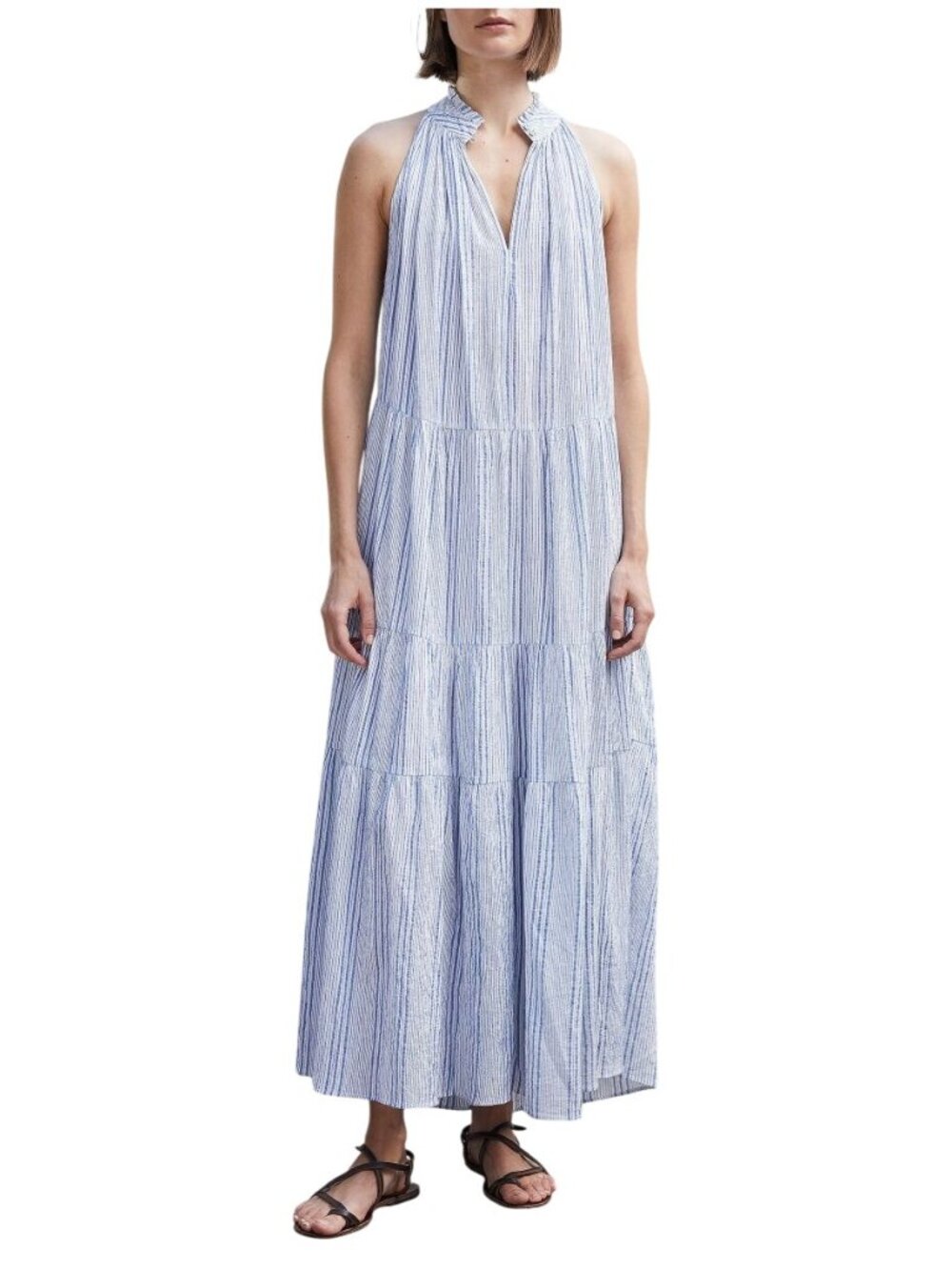 Apiece Apart Nissi Tiers Maxi Dress Blue - Size 2 - Picture 3 of 10